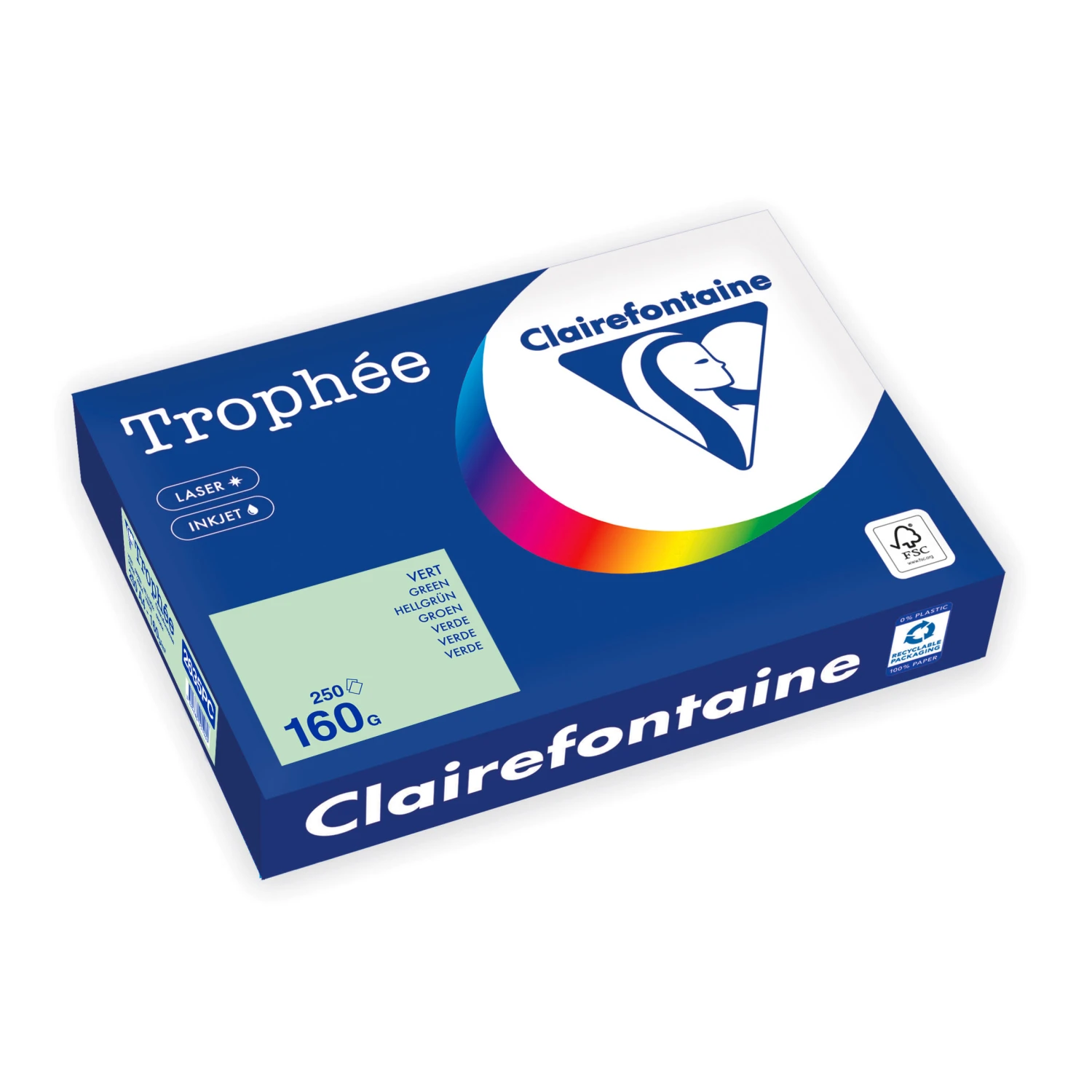 CLAIREFONTAINE Papier à copier Trophée Pastel A4, 160 g/m², 250 feuilles