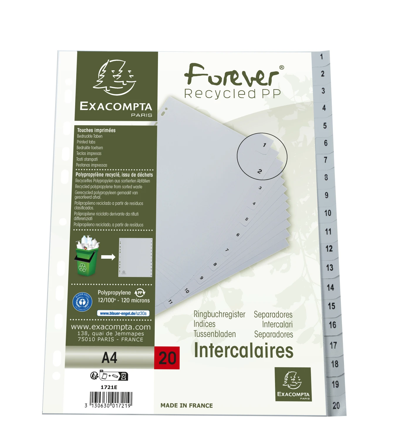 EXACOMPTA Répertroire de chiffres 1 - 20