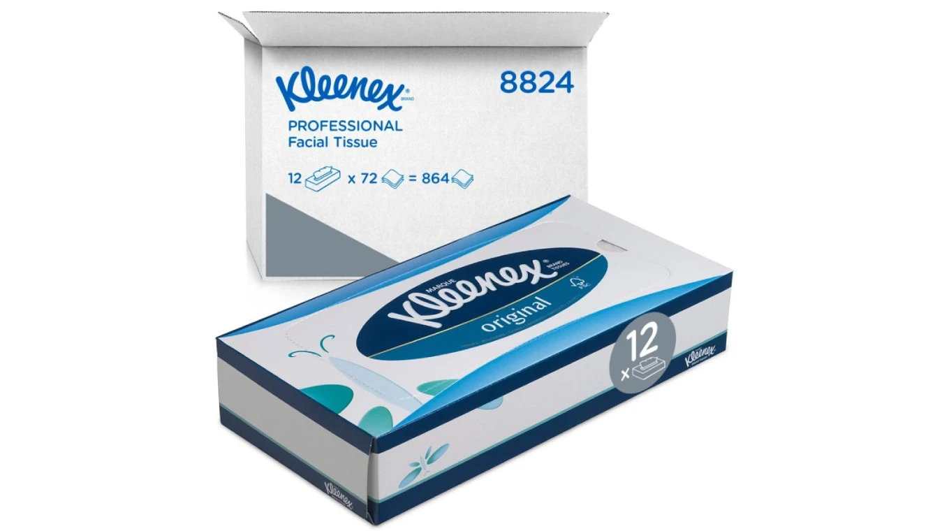 KLEENEX Mouchoirs cosmétiques Standard 3 couches, 12 pièces
