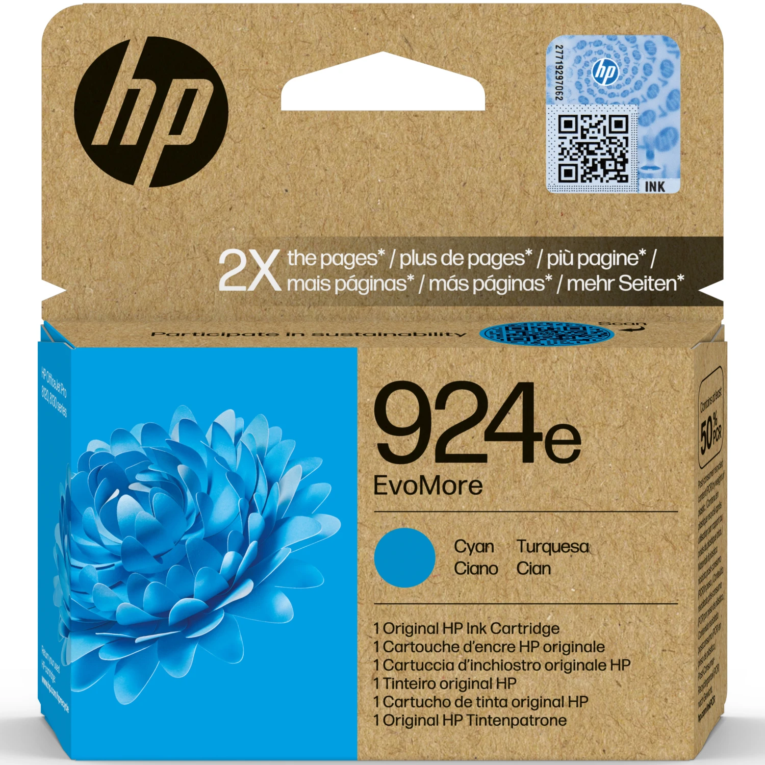 HP Cart. d'encre 924e cyan