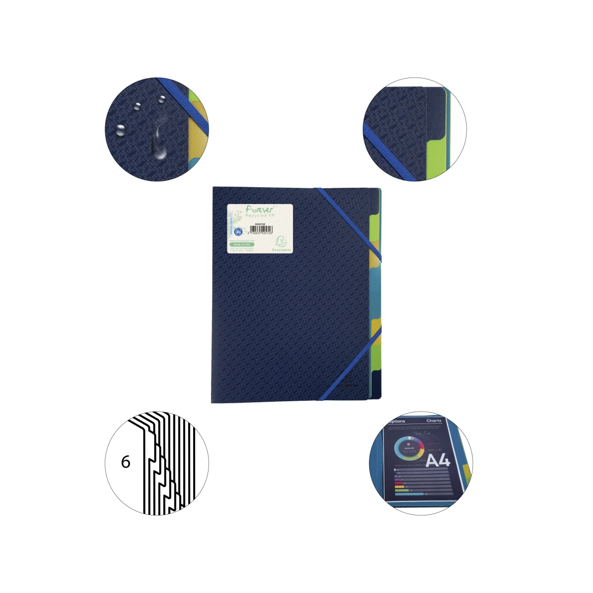 EXACOMPTA trieur Forever 8 compartiments, A4