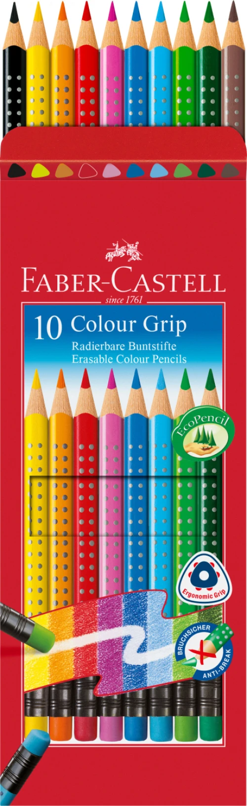 FABER-CASTELL Radierbare Farbstifte GRIP