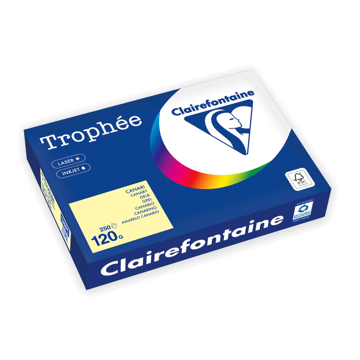 CLAIREFONTAINE Kopierpapier Trophée Pastell A4, 120 g/m², 250 Blatt