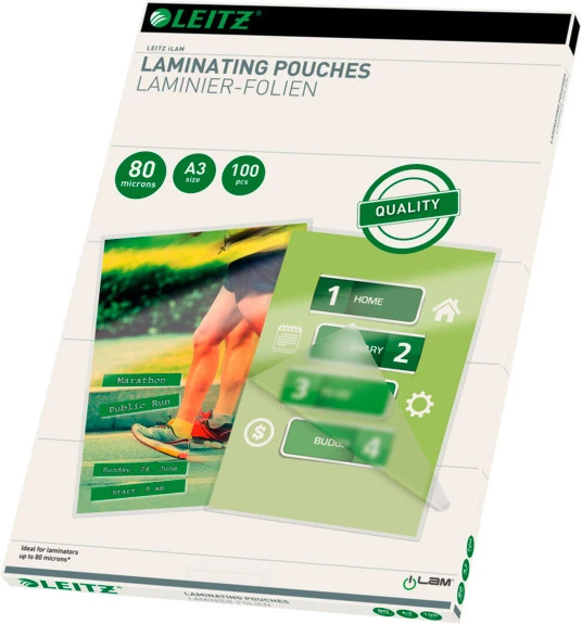 LEITZ Laminierfolien A3, 303 x 426 mm, 80my