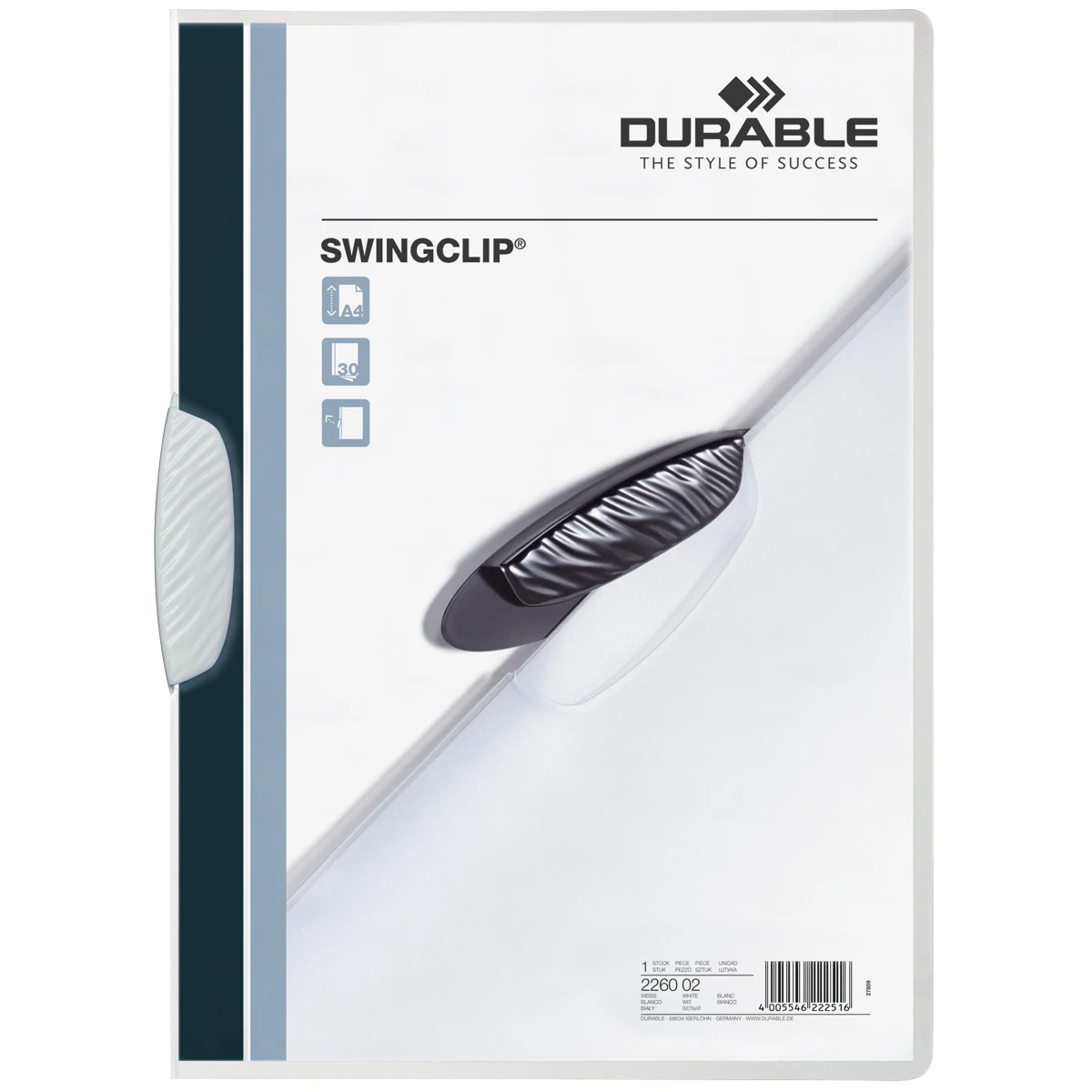 Classeur à clip Durable Swingclip, blanc
