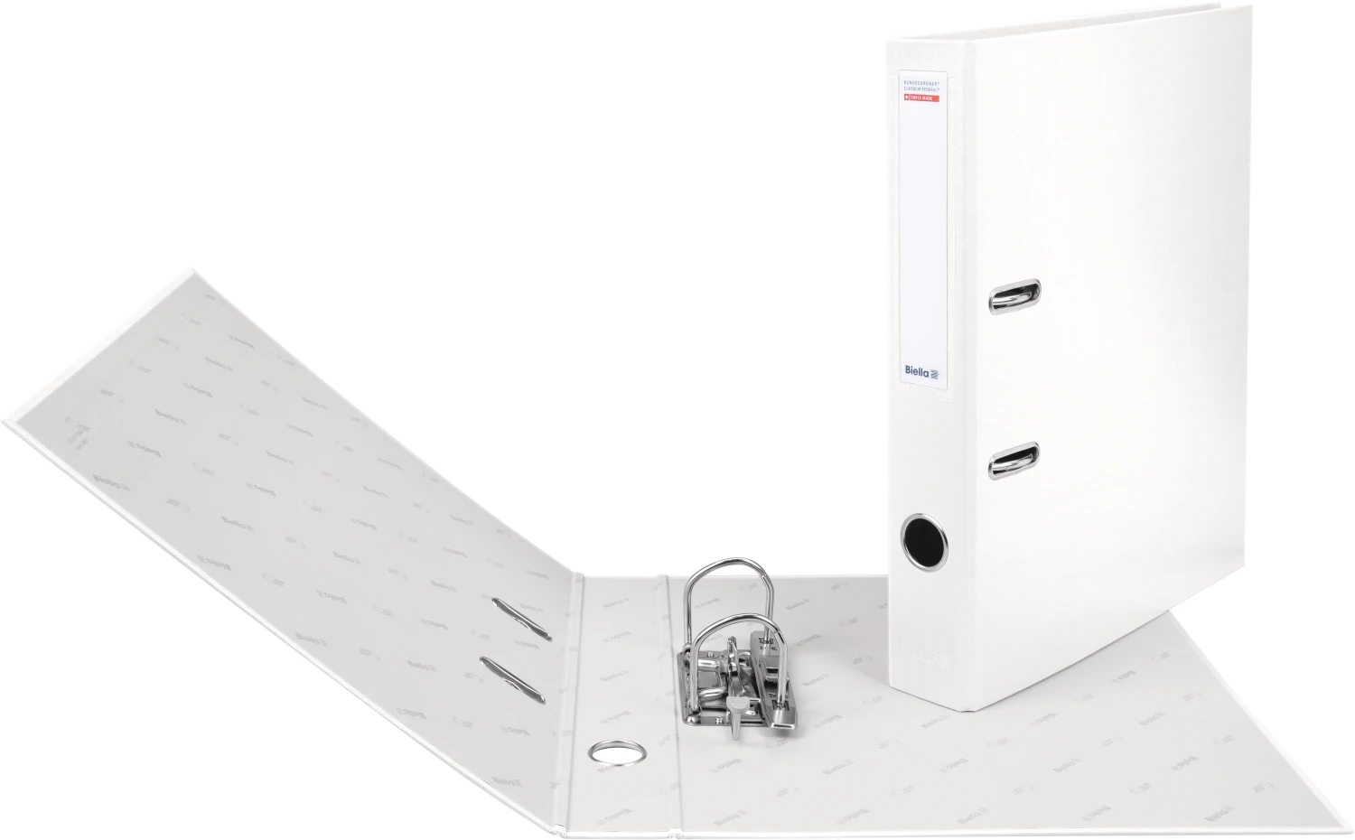 Classeur fédéral Biella, largeur de dos 4 cm, blanc