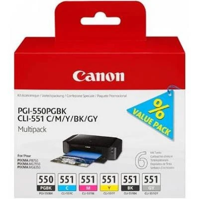 CANON PGI-550/CLI-551 Cartouches d'encre 6 couleurs