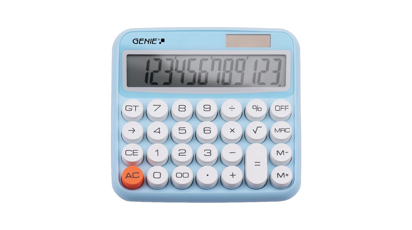 GENIE Calculatrice de bureau 612 B Dual-Power (solaire et batterie)
