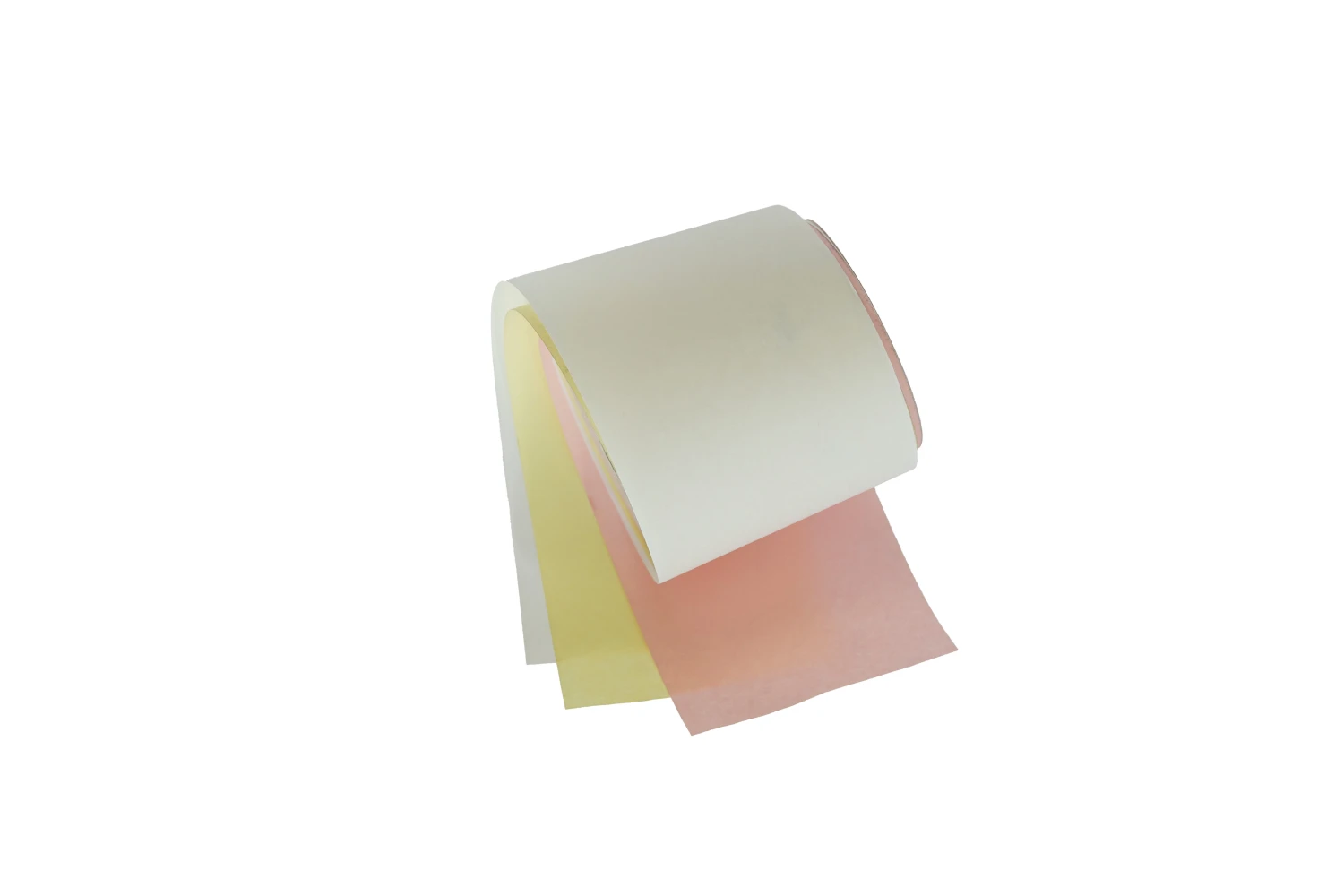 Rouleau de caisse, 3 couches, blanc, jaune, rose, 76x70x12 mm