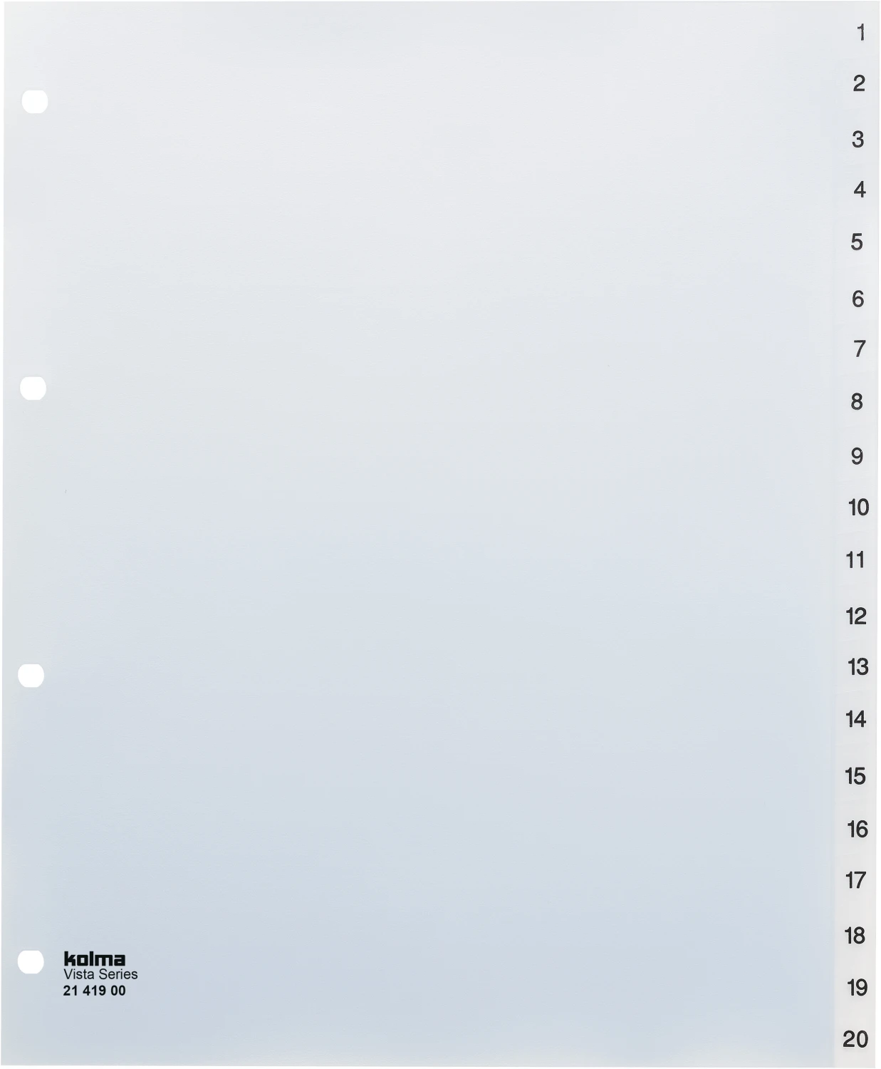 KOLMA Zahlenregister Vista XL 1 - 20