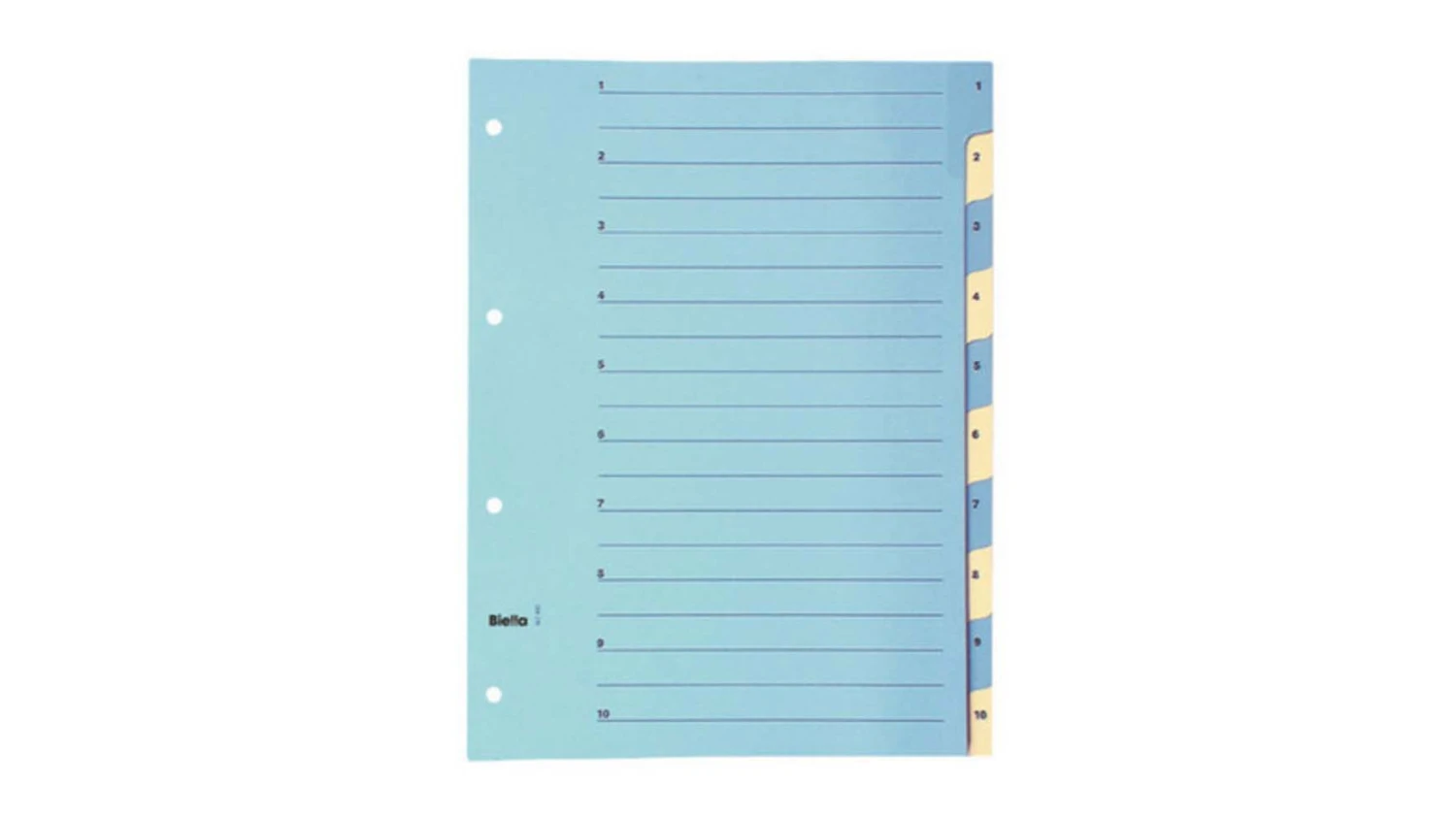 BIELLA Zahlenregister 1 - 10