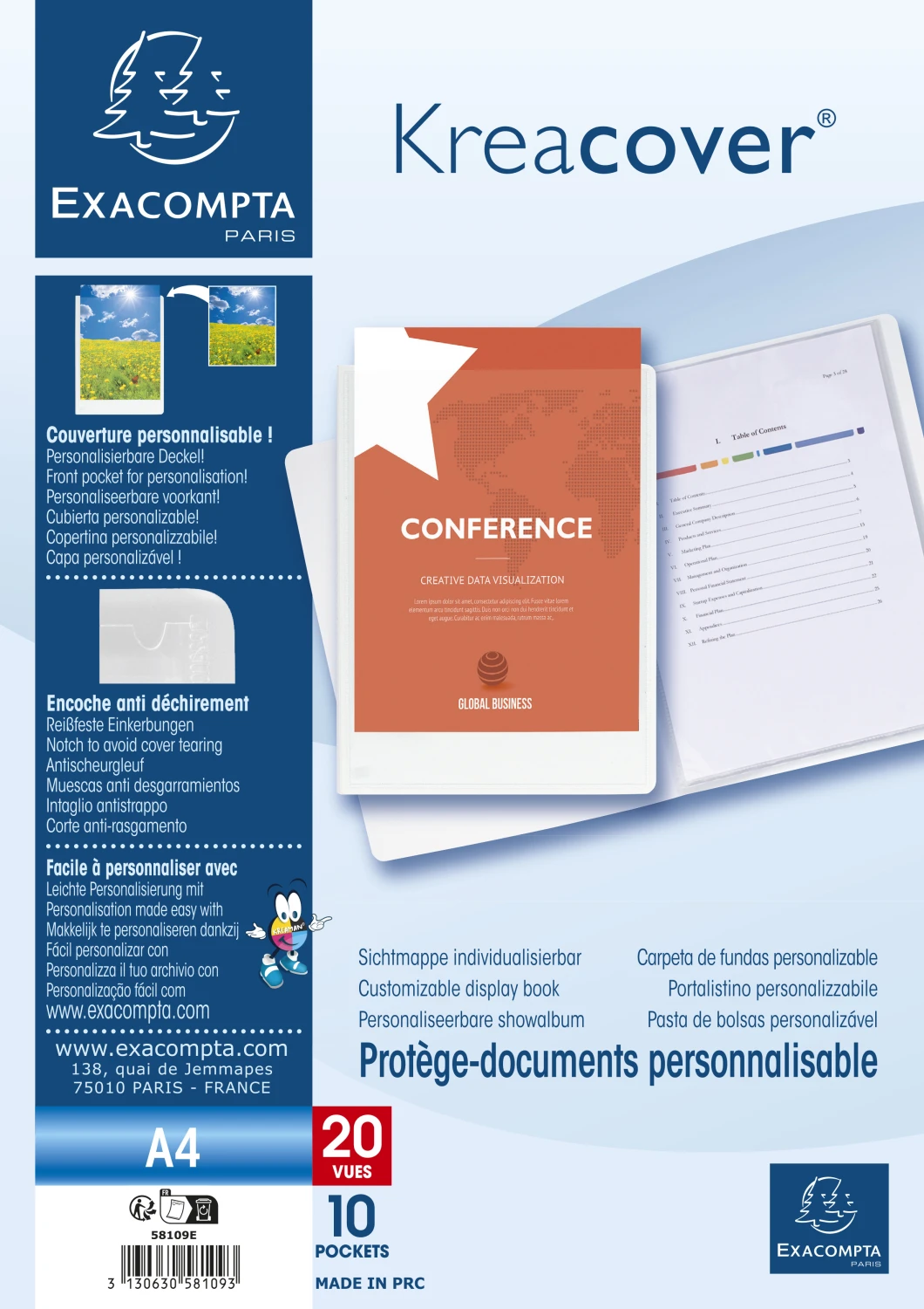EXACOMPTA Sichtmappe A4 Kreacover PP