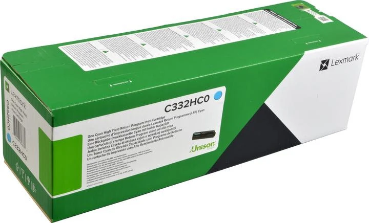 LEXMARK C332HC0 H Cyan High Yield Return Program Print C332HC0