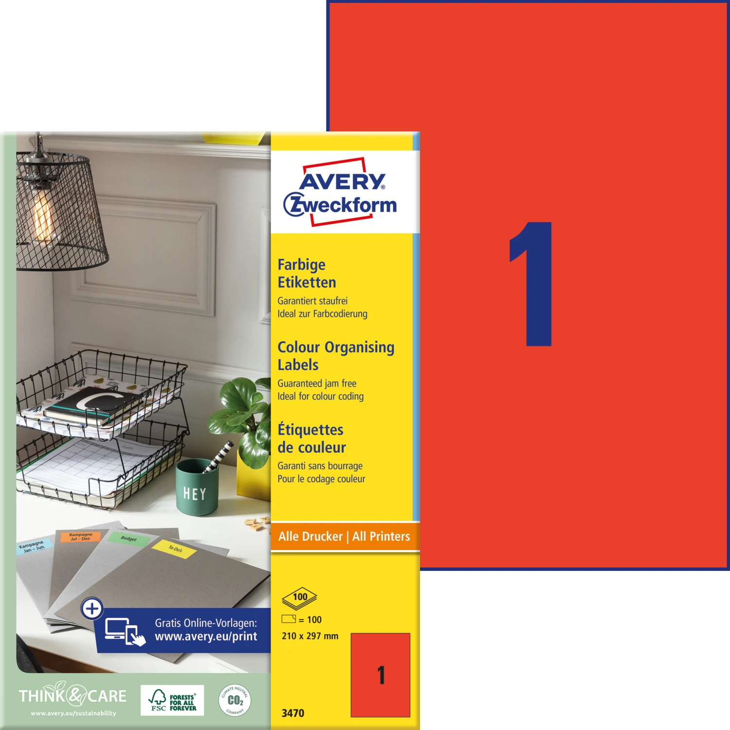 AVERY ZWECKFORM 3459 Étiquettes, 105 x 148 mm, 100 feuilles