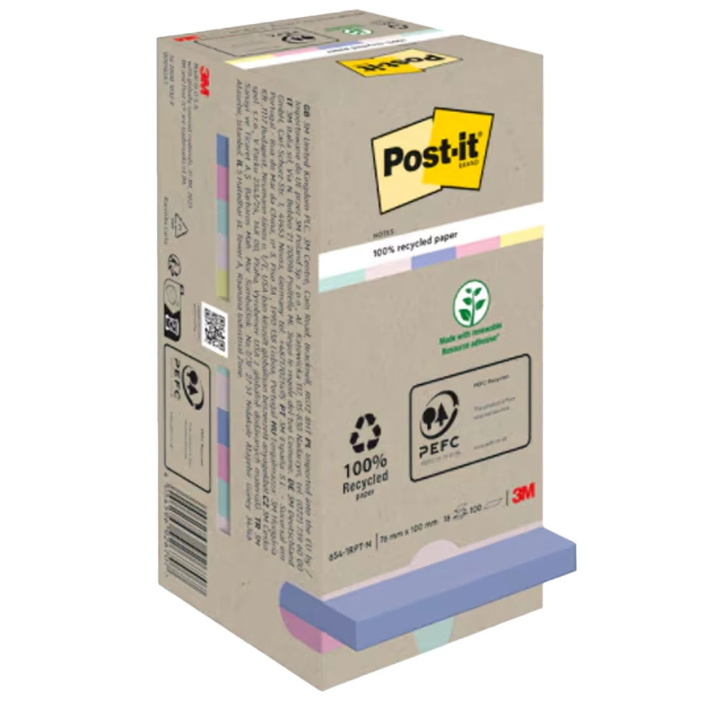 POST-IT Notes adhésives Recycling 16 x 100 feuilles