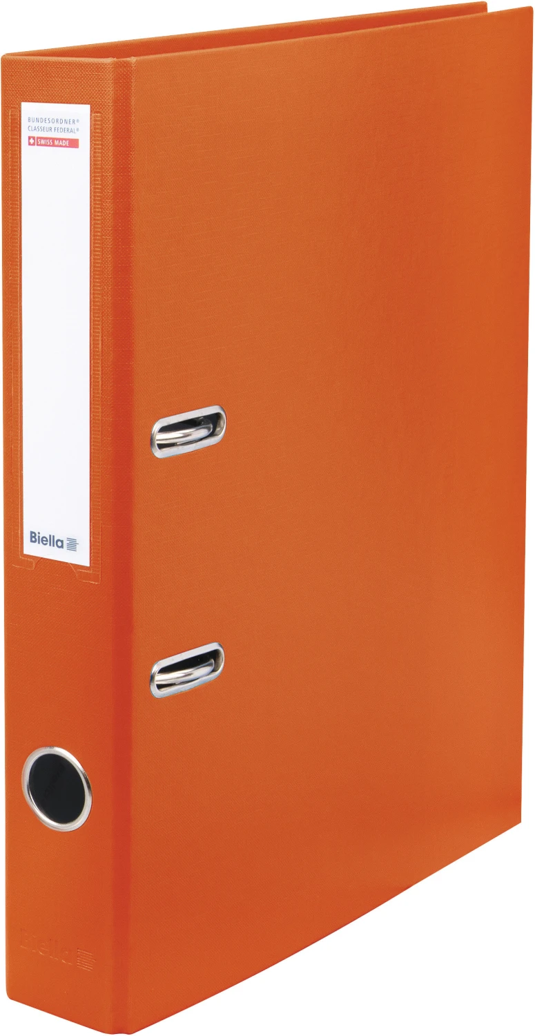 Classeur fédéral Biella, largeur de dos 4 cm, orange