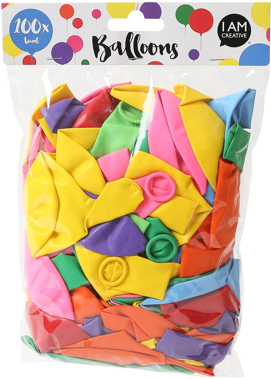 I AM CREATIVE Ballons coloré, 100 pcs.