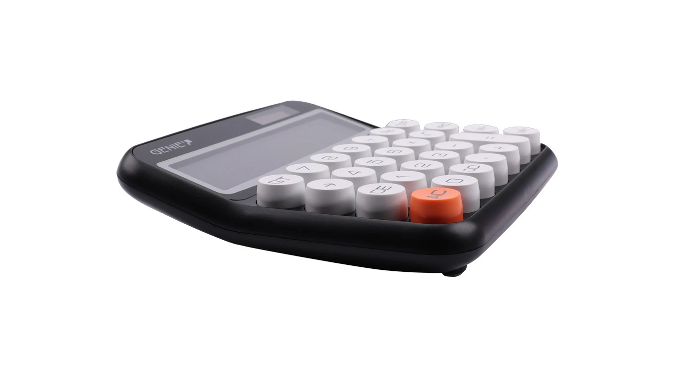 GENIE Calculatrice de bureau 612 BK Dual-Power (solaire et batterie)