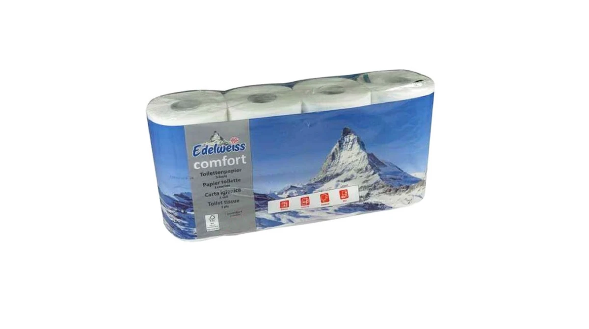 EDELWEISS Papier toilette Comfort 3 couches, 8 rouleaux
