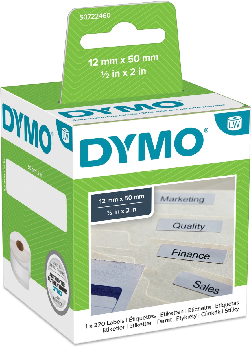 DYMO Etiquettes pour dossiers suspendus LabelWriter 1 rouleau