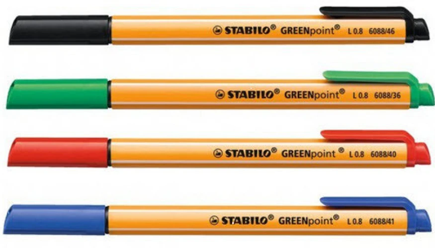 STABILO Faserschreiber GREENpoint 0.8 mm - 4 Stk.