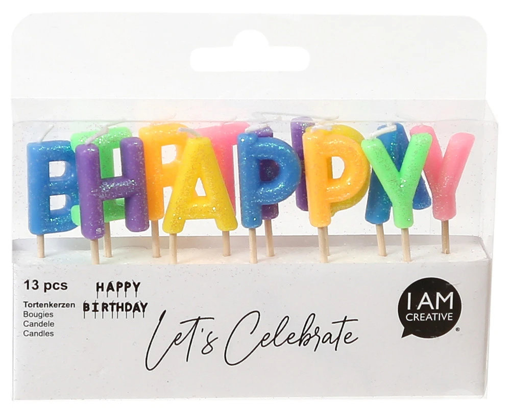 I AM CREATIVE Bougies Happy Birthday