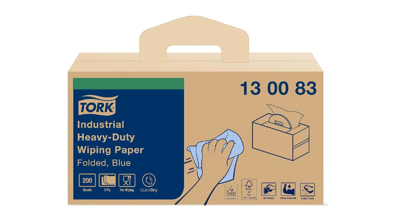 TORK Papier d’essuyage industriel Premium 200 feuilles