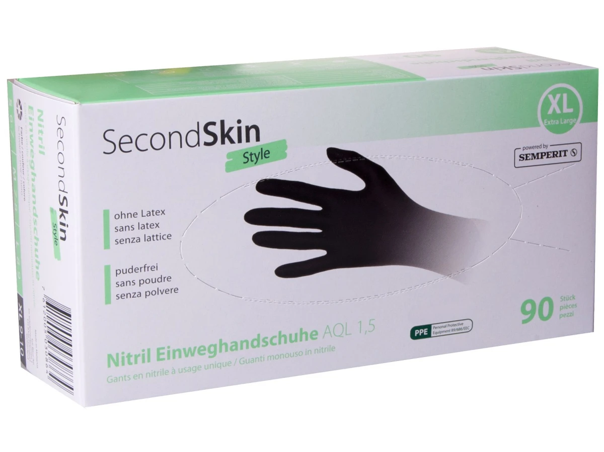 SECONDSKIN Gants en nitrile Style taille XL, 90 pièces