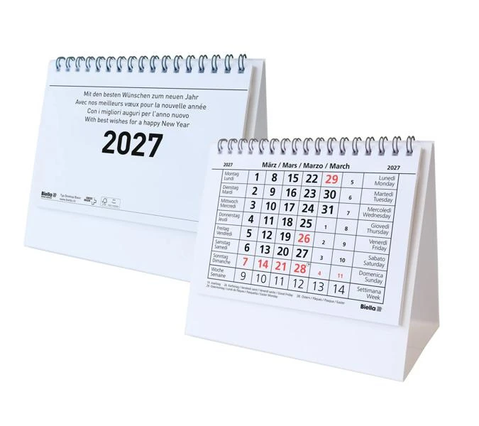 BIELLA Pultkalender Desktop Basic- Format: 14,8 x 10,5 cm