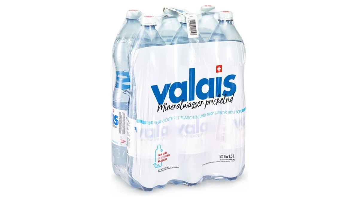 VALAIS Eau minérale prickelnd 6 x 1.5 litres