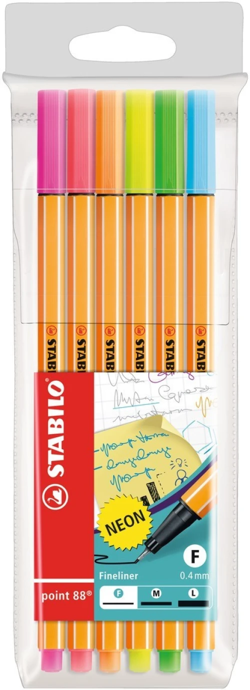 STABILO Fineliner Point 88 - Neon (6x)