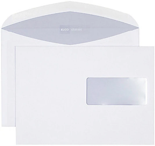 ELCO Enveloppes Classic C5, fenêtre à droite, gommées