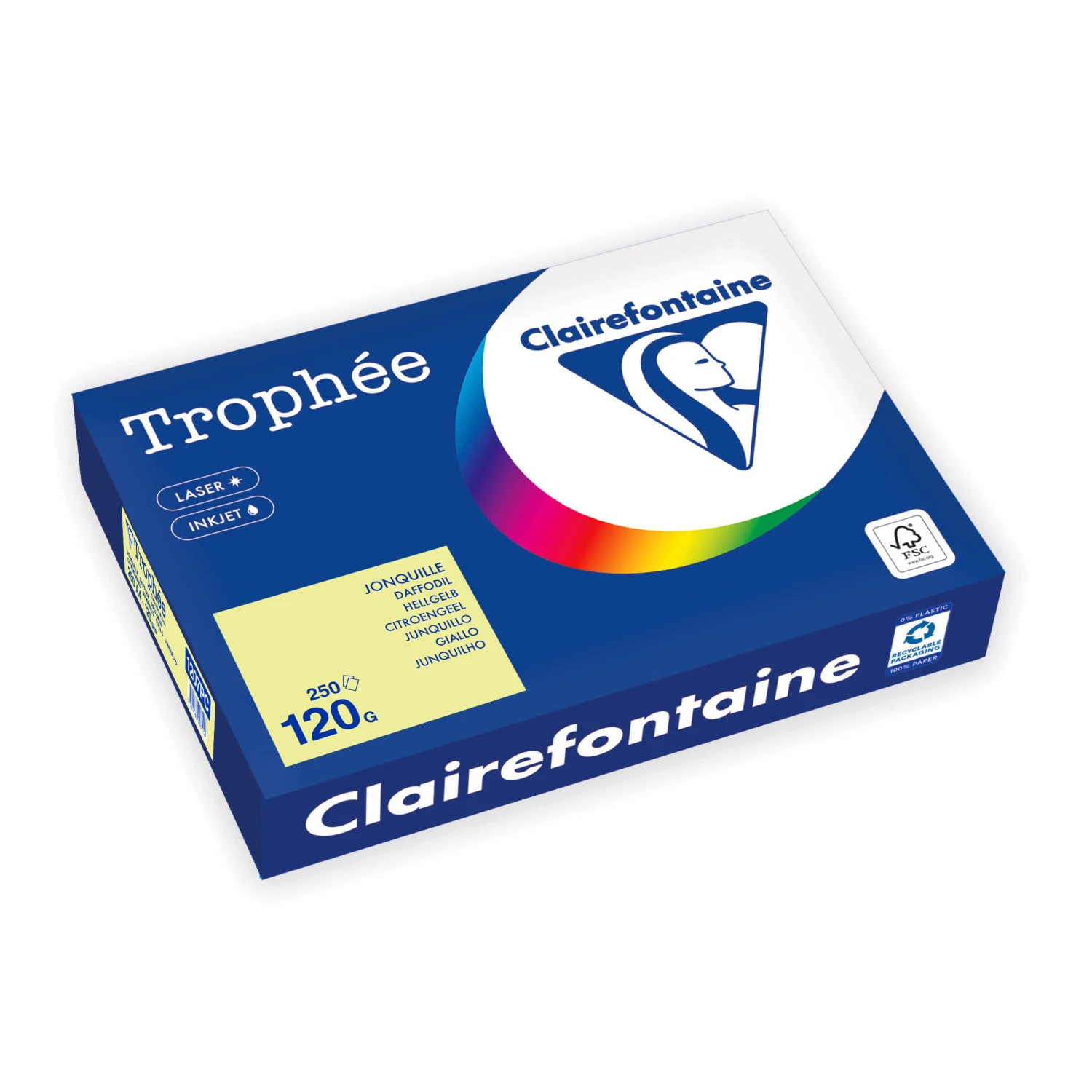 CLAIREFONTAINE Kopierpapier Trophée Pastell A4, 120 g/m², 250 Blatt