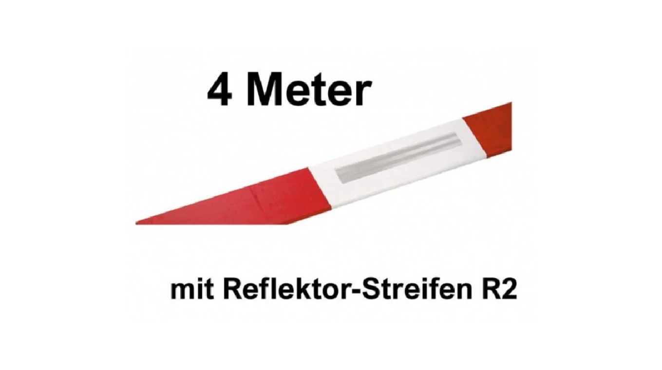 Latte de barrage, rouge / blanc avec réflecteurs R2 (200 pièces)