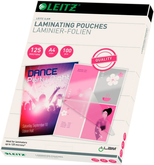 LEITZ Pochettes de plastification A4, 125my