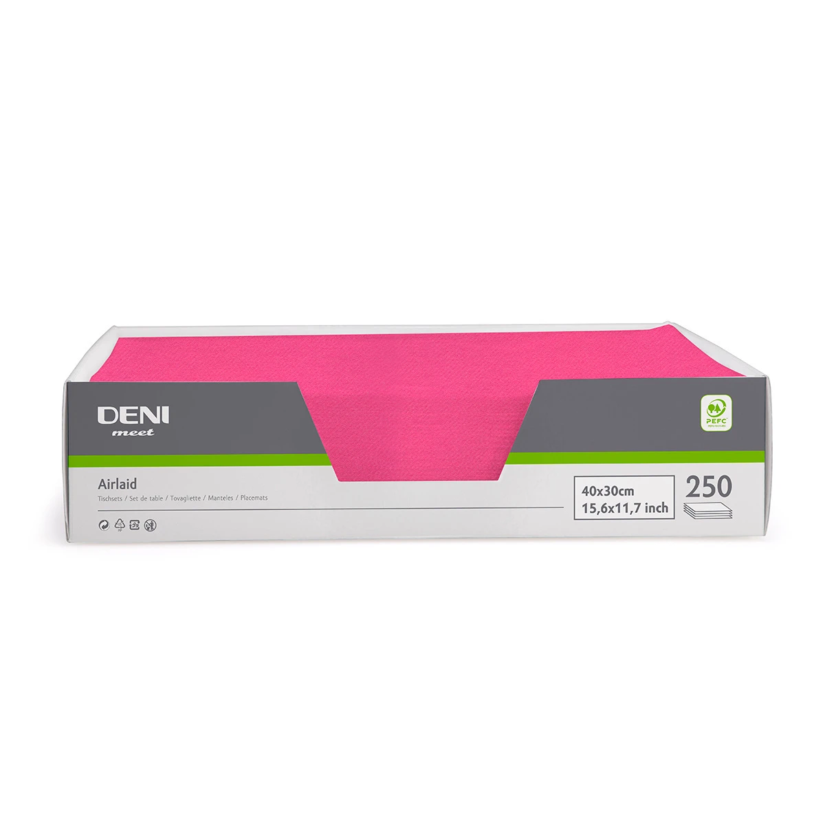 Sets de table Airlaid DENI meet, fuchsia, 30x40cm, paquet de 250 pièces