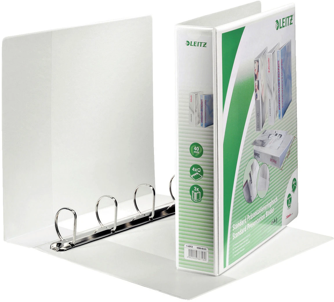 LEITZ Präsentationsringbuch A4, 40 mm - 4 Ringe