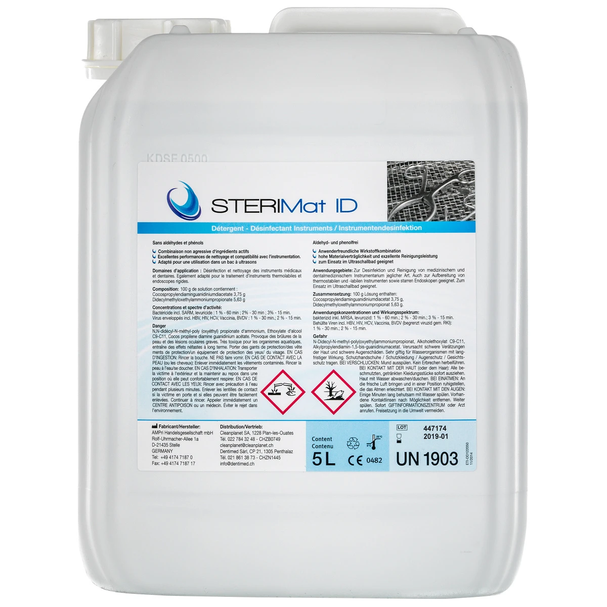 DENTIMED Détergent désinfectant instruments Sterimat ID Neu 5 L