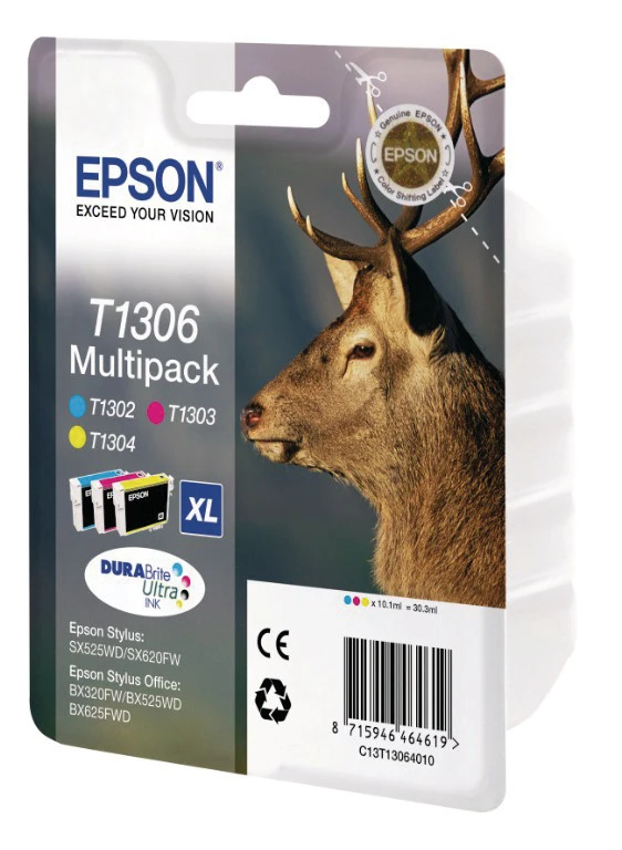 EPSON T1306 Cartouche d'encre Multipack CMY