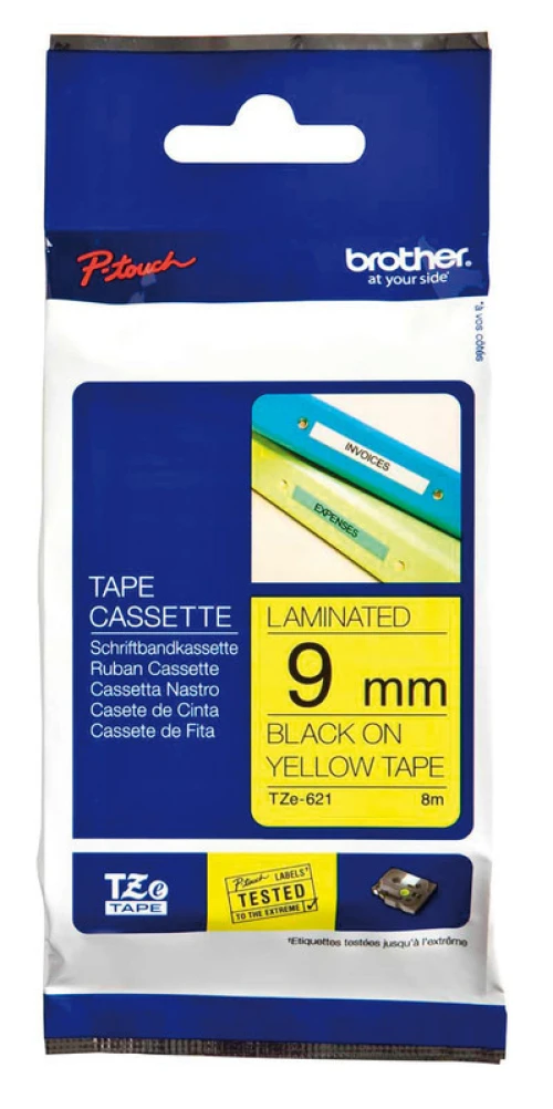 BROTHER P-TOUCH® TZe-621 Ruban d'écriture, 9 mm x 8 m