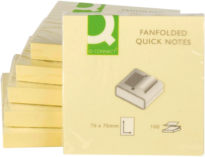 Q-CONNECT Notes adhésives Z Fanfolded 100 feuilles