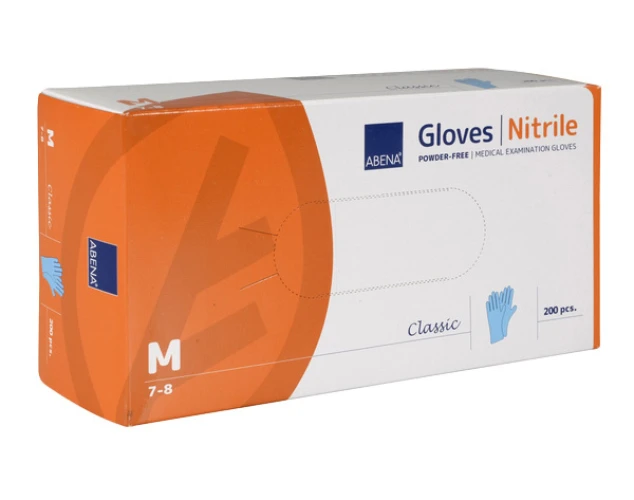 ABENA Gants en nitrile Classic taille M, 200 pièces