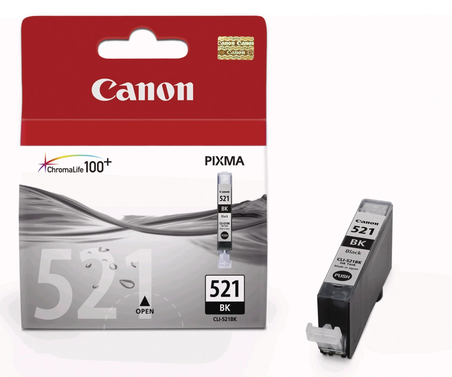 Canon Tintenpatrone Photo-Tinte schwarz (2933B001, CLI-521BK)
