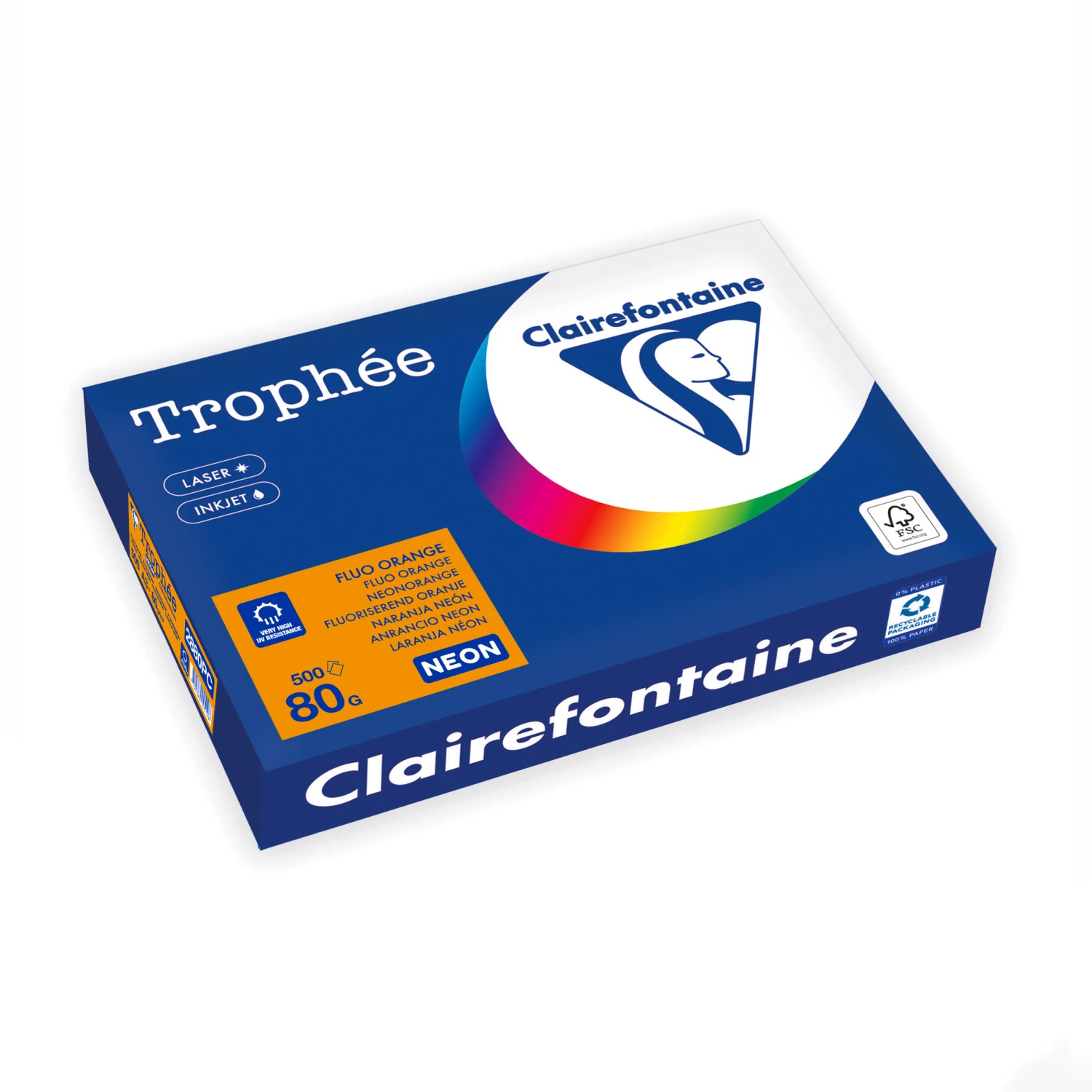 CLAIREFONTAINE Kopierpapier Trophée Neon A3, 80 g/m², 500 Blatt