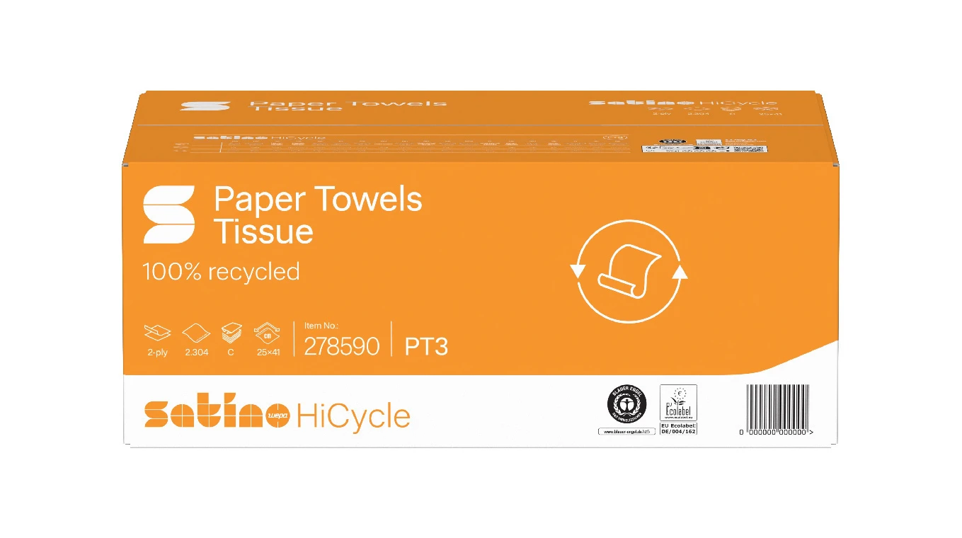 SATINO Essuie-mains en papier HiCycle pliage C, 2 couches, blanc