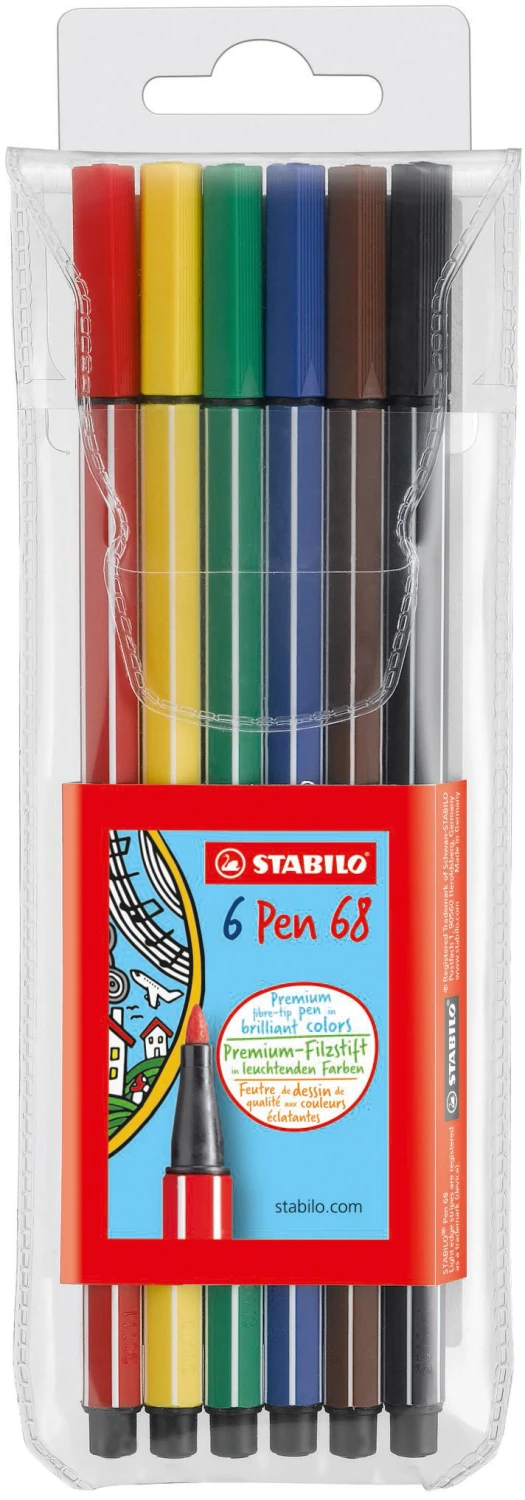 STABILO Fasermaler Pen 68 1 mm - 6 Farben