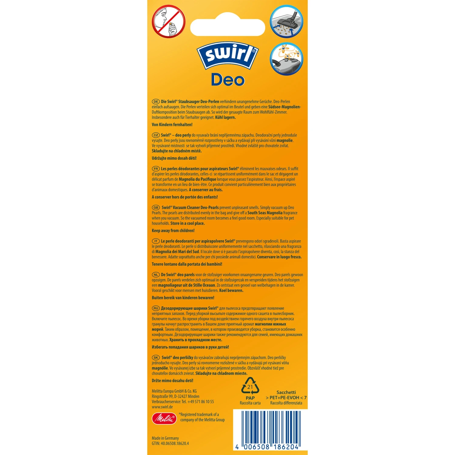 SWIRL Staubsauger Deo-Perlen