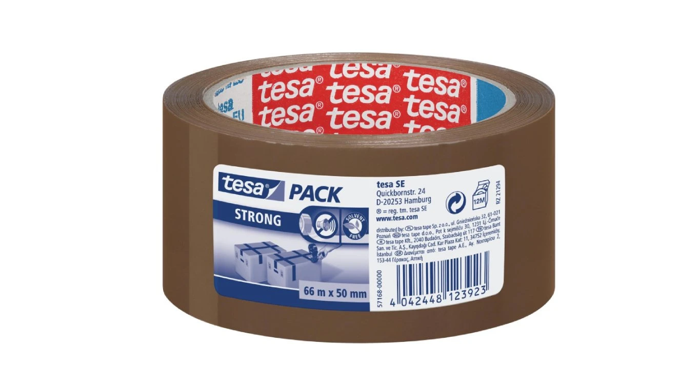 TESA ruban d'emballage marron 50 mm x 66 m