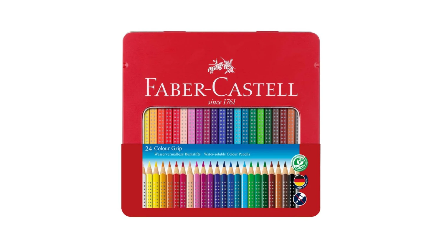 FABER-CASTELL Farbstifte Colour Grip 24 Farben Metalletui
