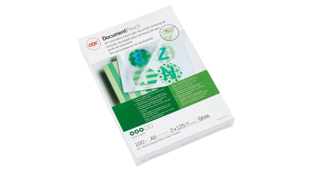 GBC Pochettes de plastification A5, 125my, 100 pcs.